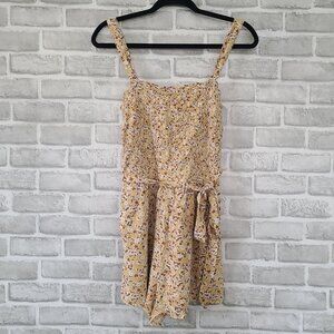 Abercrombie and Fitch Smocked Romper Shorts Large NEW Floral Cottage Coquette
